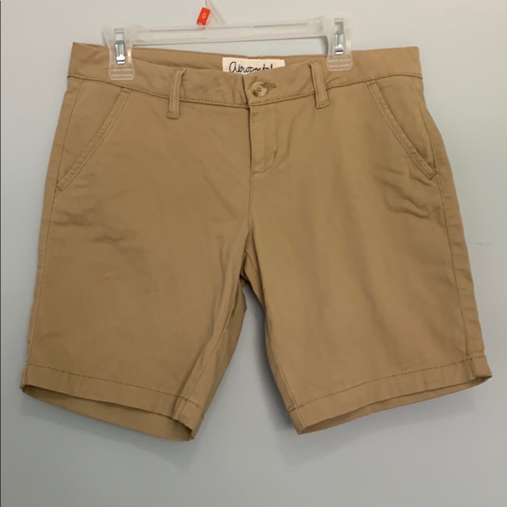 Size 9/10 Aeropostale Tan Bermuda Shorts Classic Cotton Blend